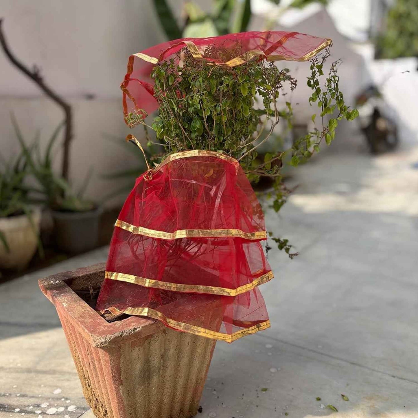 Premium Tulsi Vastra Pooja Cloth  2-piece Set