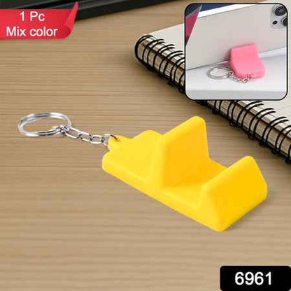 Plastic 2-in-1 Mobile Stand Keychain (1 Pc)