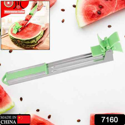 7160 Stainless Steel Washable Watermelon Cutter Windmill Slicer Cutter Peeler For Homesmart Kitchen Tool Easy To Use