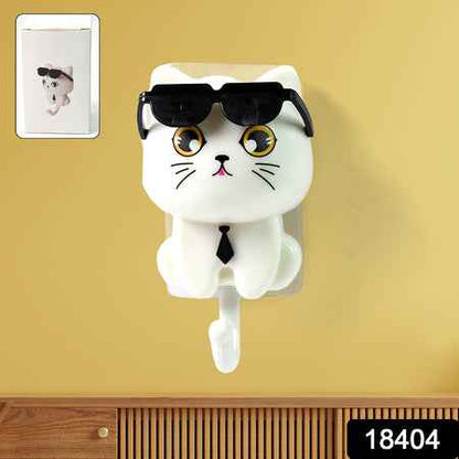 Cat Hook For Wall Cute Cat Key Hook With Sunglasses (1 Pc)