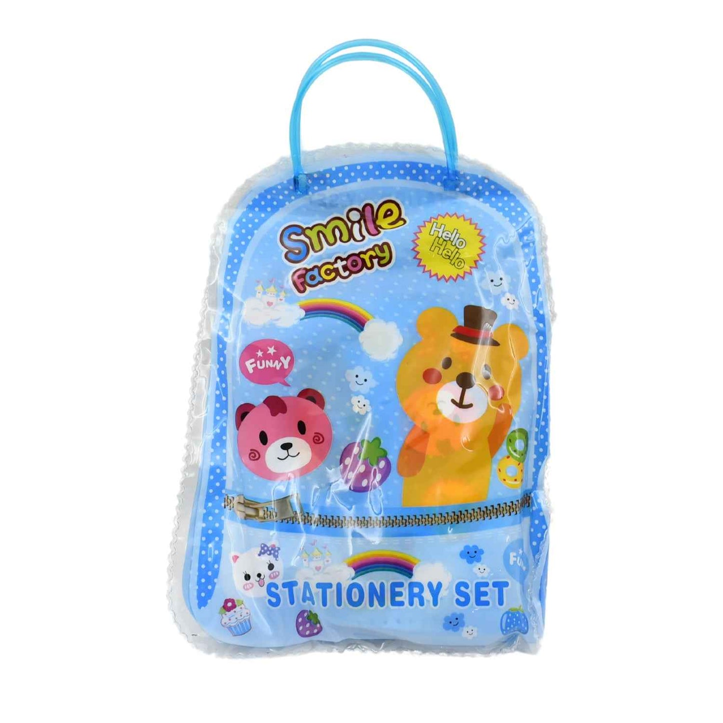 17578 Stationery Kit For Kids - Stationery Set Includes Wooden Pencil Sharpener Pencil And Eraser Set Birthday Return Gift For Kids Boys Girls 2 Pencil 1 Scale 1 Notebook1 Sharpener 1 Eraser  With Zip Bag (6 Pcs Set)