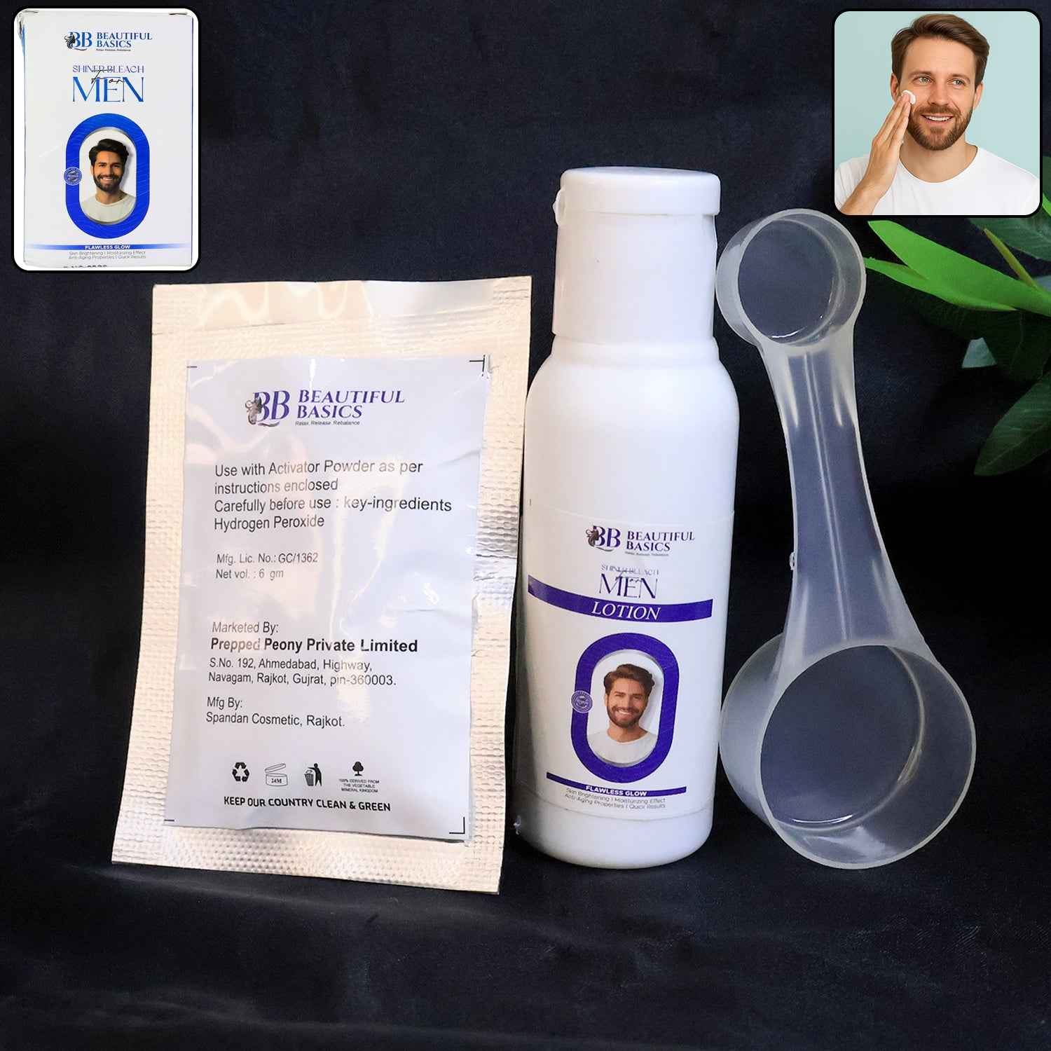 Beautiful Basics Mens Simple Bleach Cream Kit (1 Set)