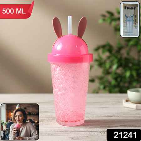Cute Bunny Ear Design  Tumbler Sipper Bottle (500 Ml 1 Pc)