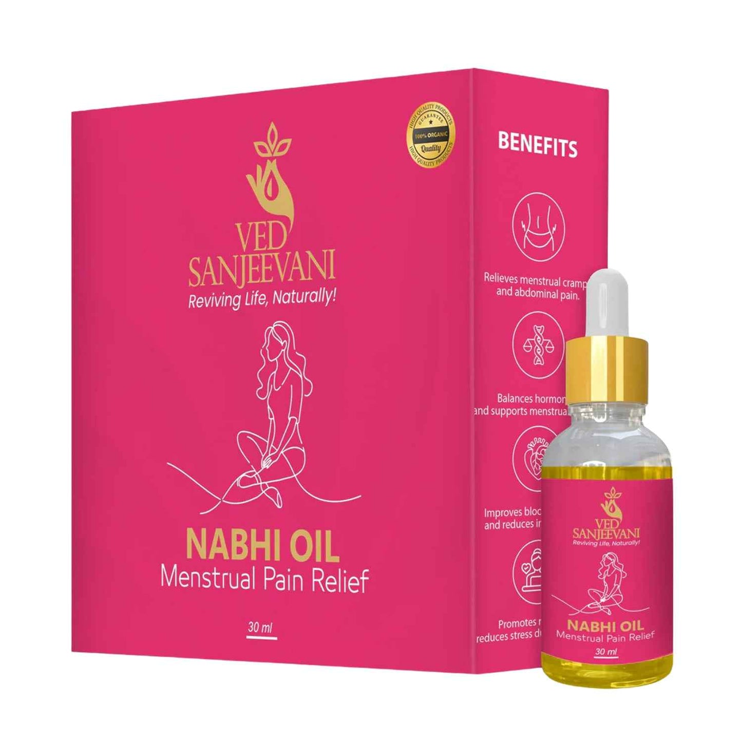 Ved Sanjeevani Nabhi Oil For Menstrual Pain Relief (30ml  1 Pc)