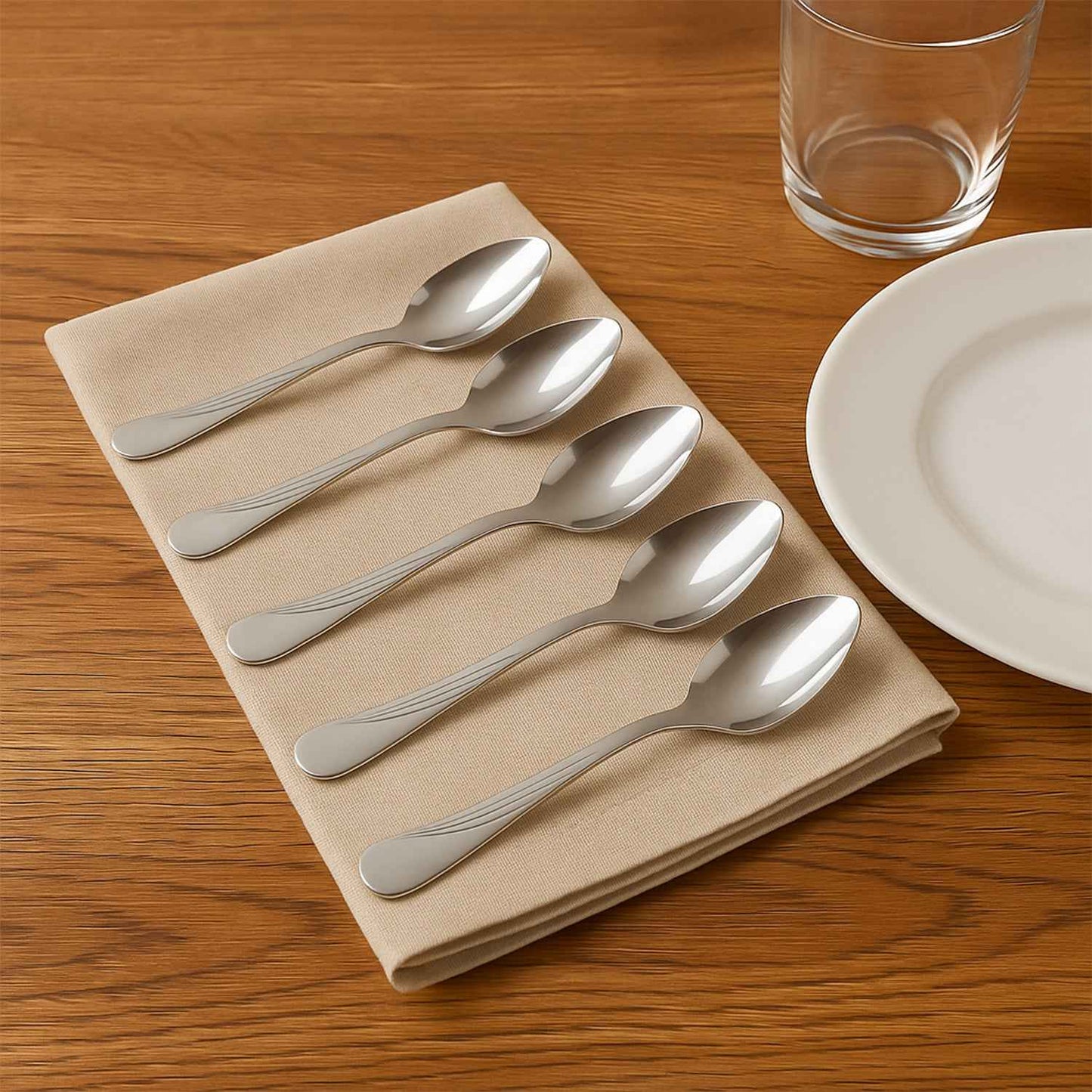Supermom Diamond Stainless Steel Dining Spoon (6 Pc  Set)