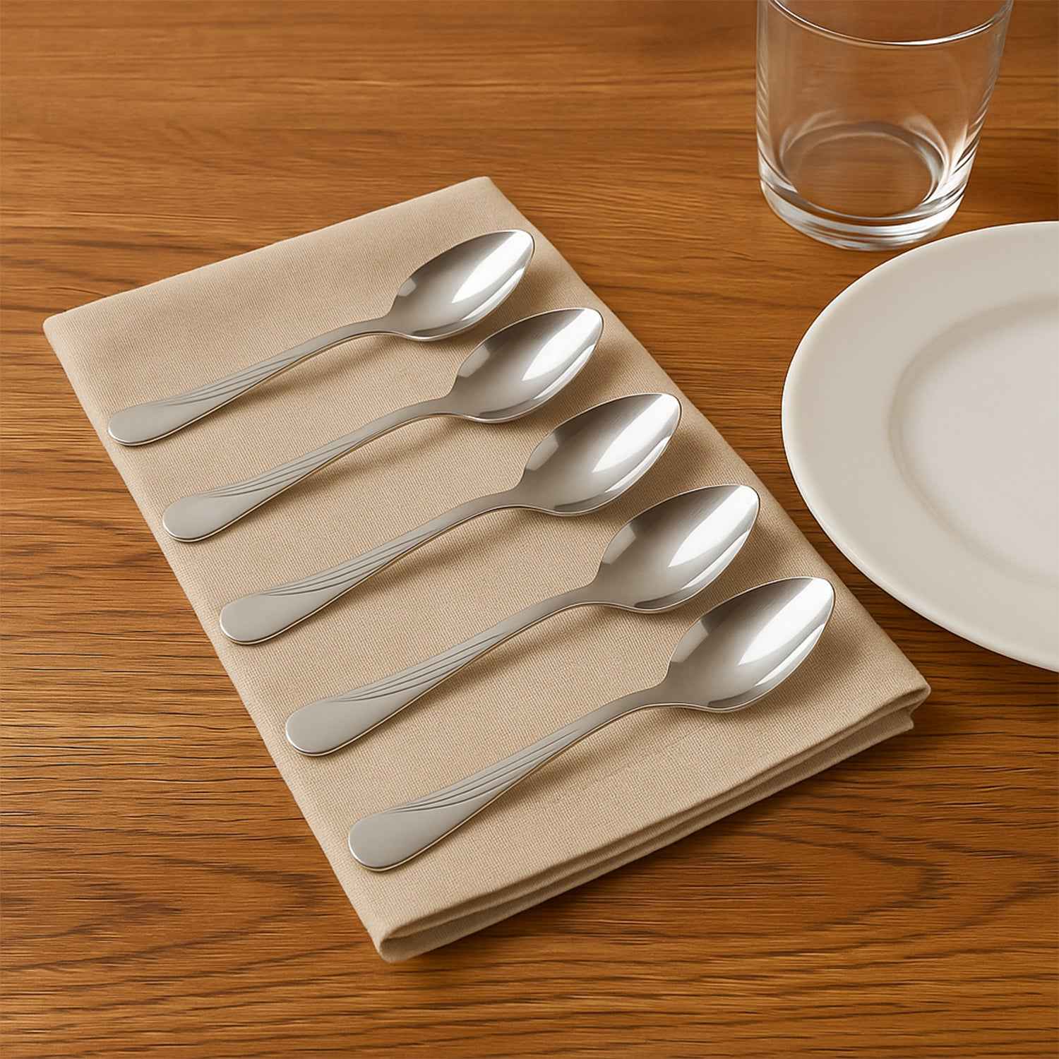 Supermom Diamond Stainless Steel Dining Spoon (6 Pc  Set)
