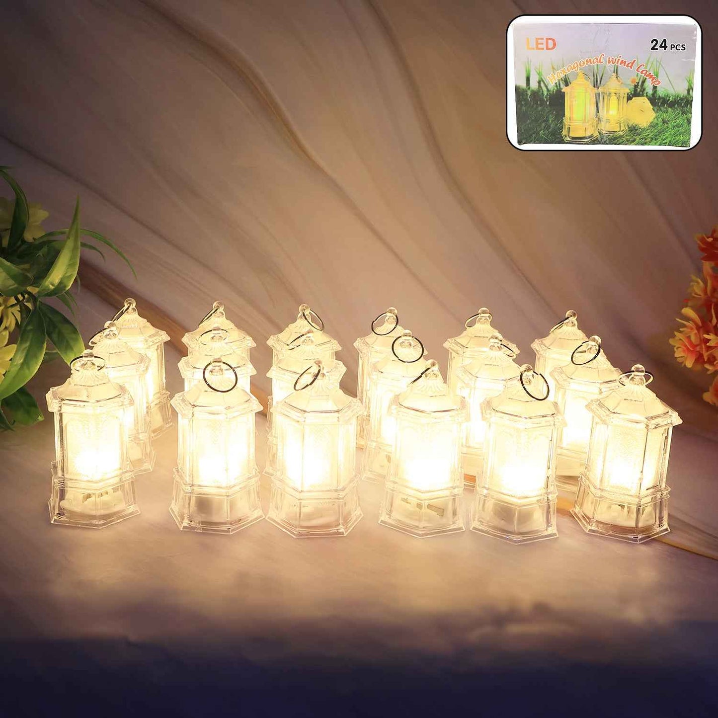 Set Of 24 Led Decorative Lantern Lights  Candle