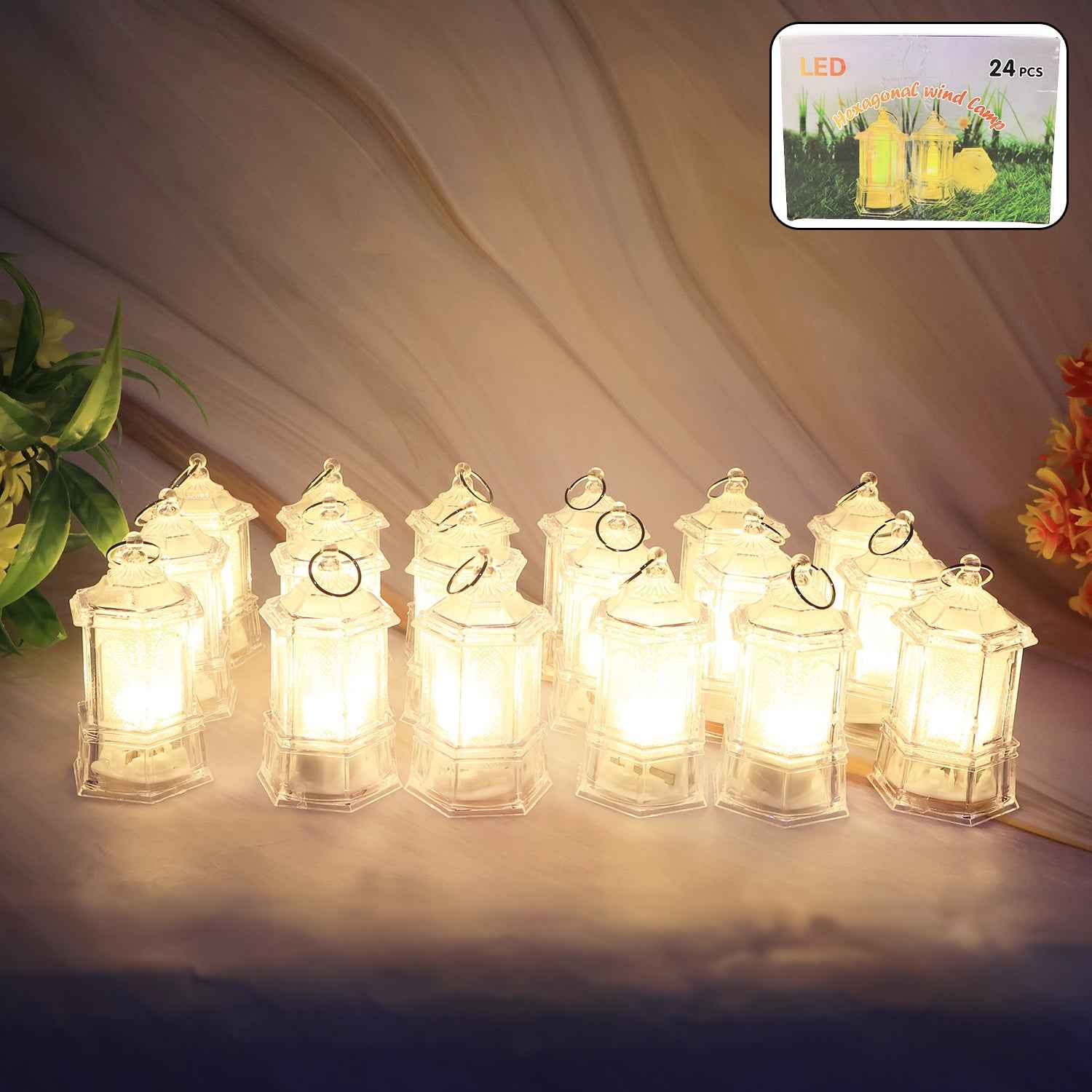 Set Of 24 Led Decorative Lantern Lights  Candle