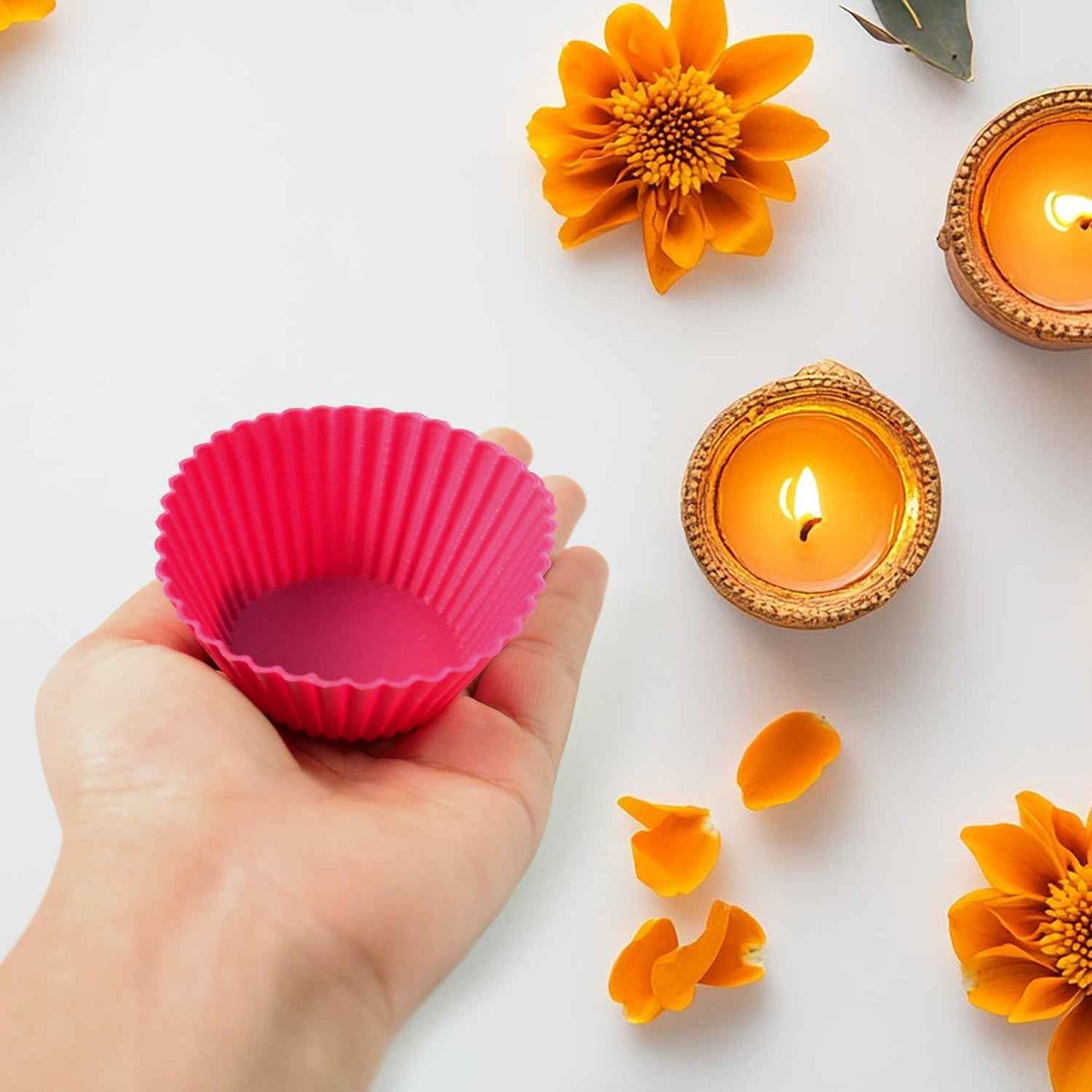 Silicone Cup Cake Mould (10 Pcs Set)