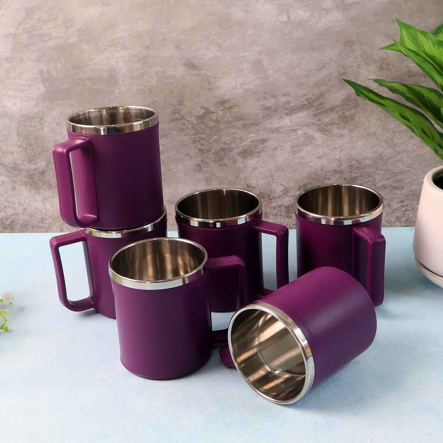 Supermom Stainless Steel Inner Coffee Mug Set (200ml  6 Pc)