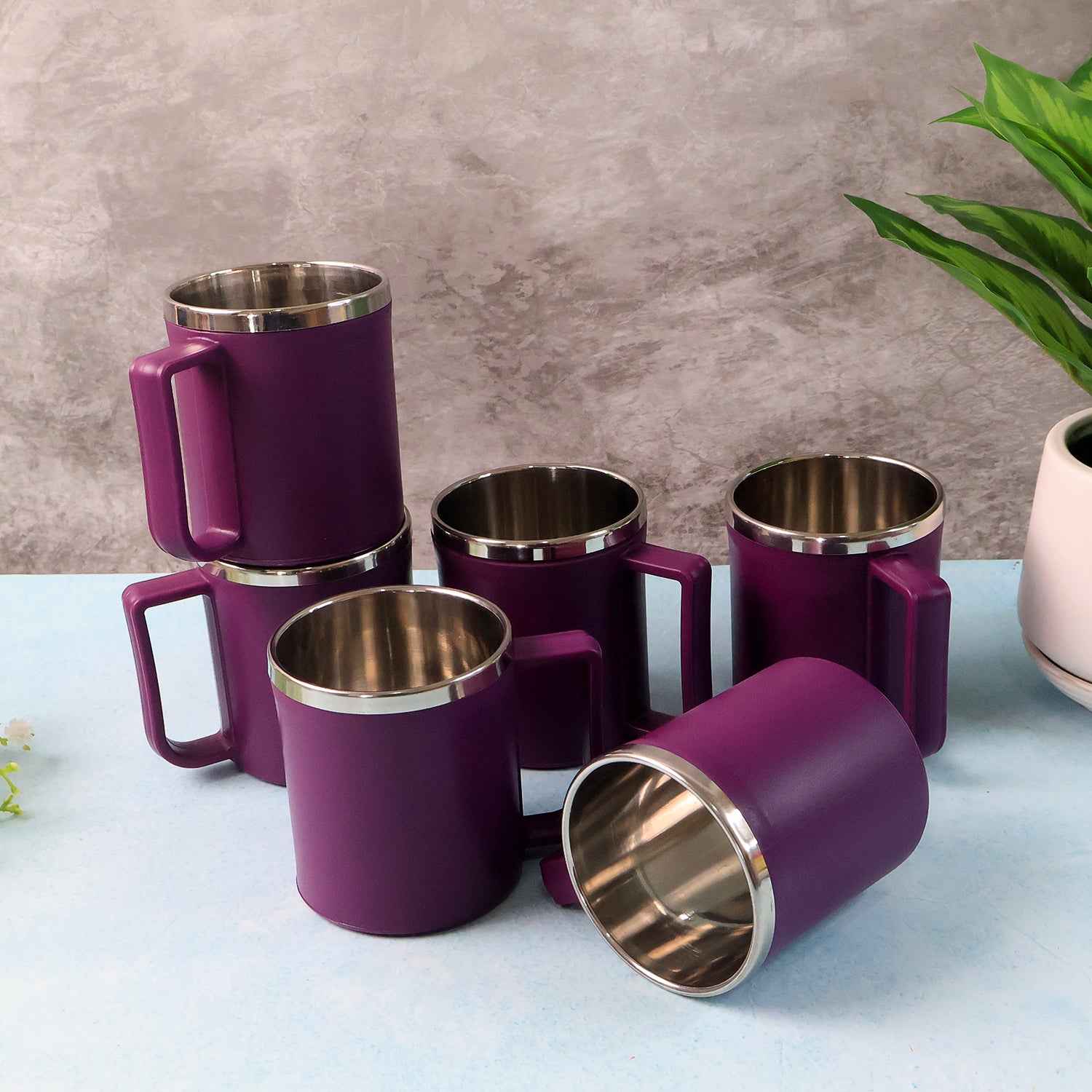 Supermom Stainless Steel Inner Coffee Mug Set (200ml  6 Pc)