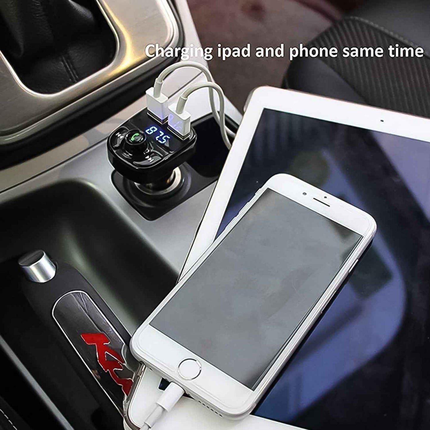 8533 Car-x8 Bluetooth Fm Transmitter Kit For Hands-free Call Receiver  Music Player  Call Receiver  Fast Mobile Charger Ports For All Smartphoneswith 3.1a Quick Charge Dual Usb Car Charger