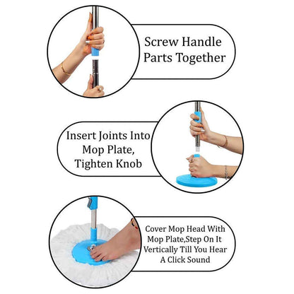 Apex Magic Spin Mop Cleaning Set With Dual Chamber Bucket  Wheels