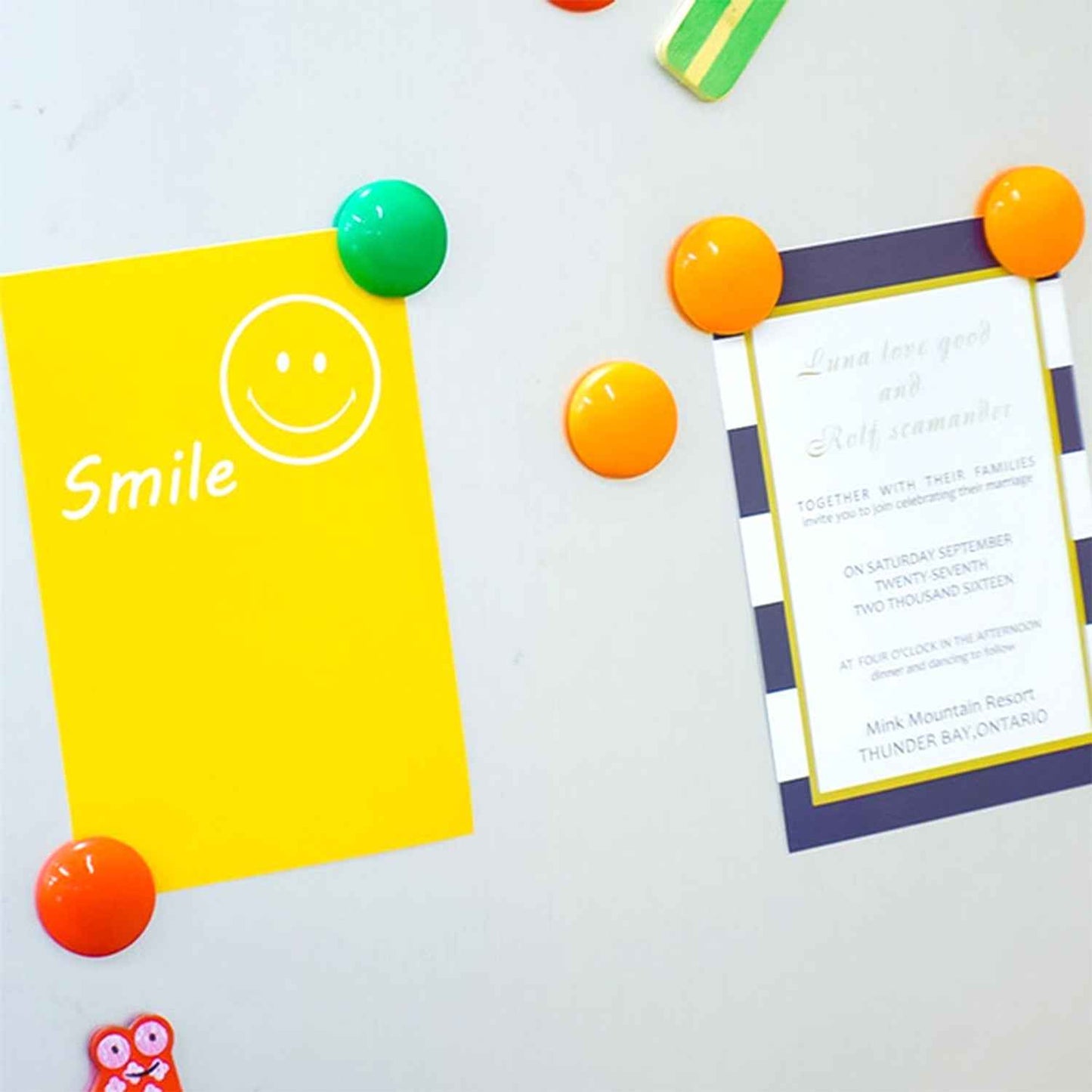 4983 White Board Magnetic Particle Circle 2cm Color Magnetic Nail Household Teaching Magnet Strong Plastic Magnetic Buckle (Pack Of 200pc)