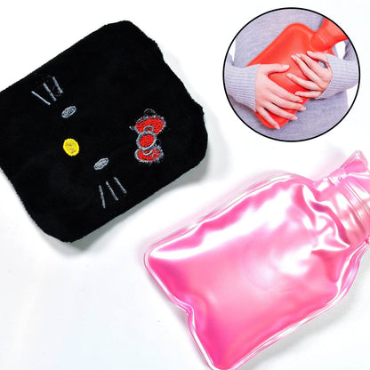 6513 Black Hello Kitty Small Hot Water Bag With Cover For Pain Relief Neck Shoulder Pain And Hand Feet Warmer Menstrual Cramps. - Best Deals at BeSh Deals®