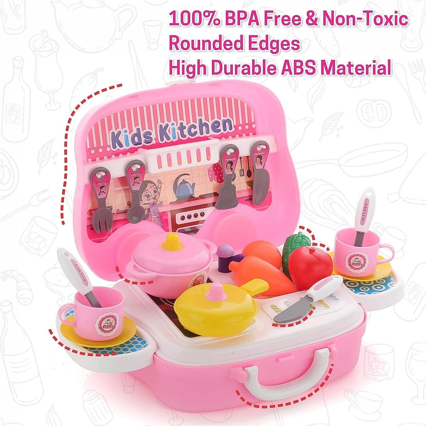 Kitchen Set For Kids Girls Pretend Play Toys Little (23 Pcs Set Approx) - Best Deals at BeSh Deals®