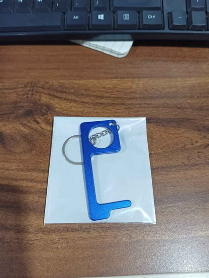 Metal Key Shape Keychain Door Opener Tool (1 Pc)