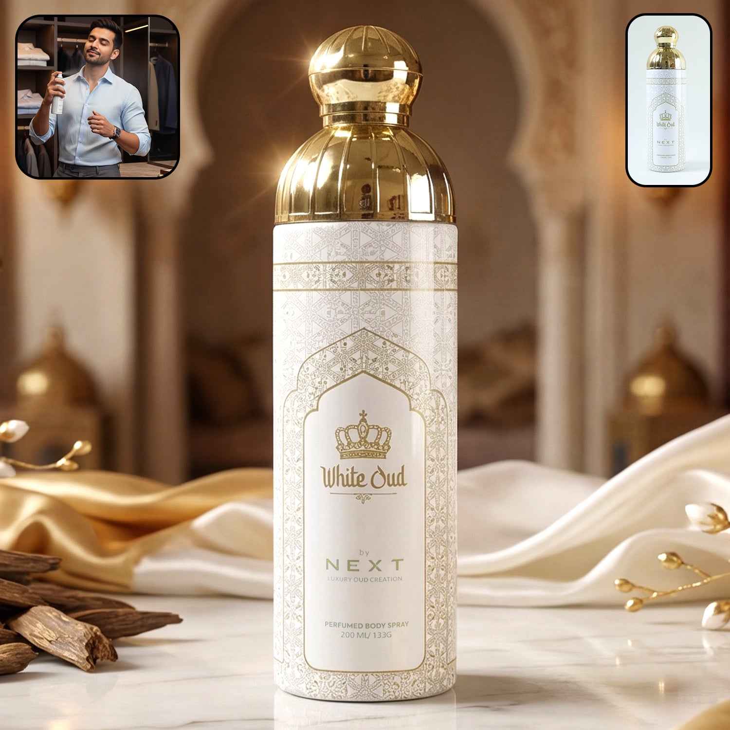Next White Oud Premium Perfumed Body Spray 200 Ml