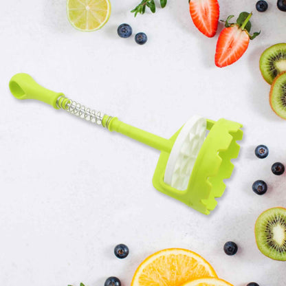 5768 Multi Functional One-handed Plastic Manual Mashed Potatoes Masher Mash Sweet Potato Masher With Comfort Grip And Stainless-steel Spring Design For Nonstick Pans (1 Pc)