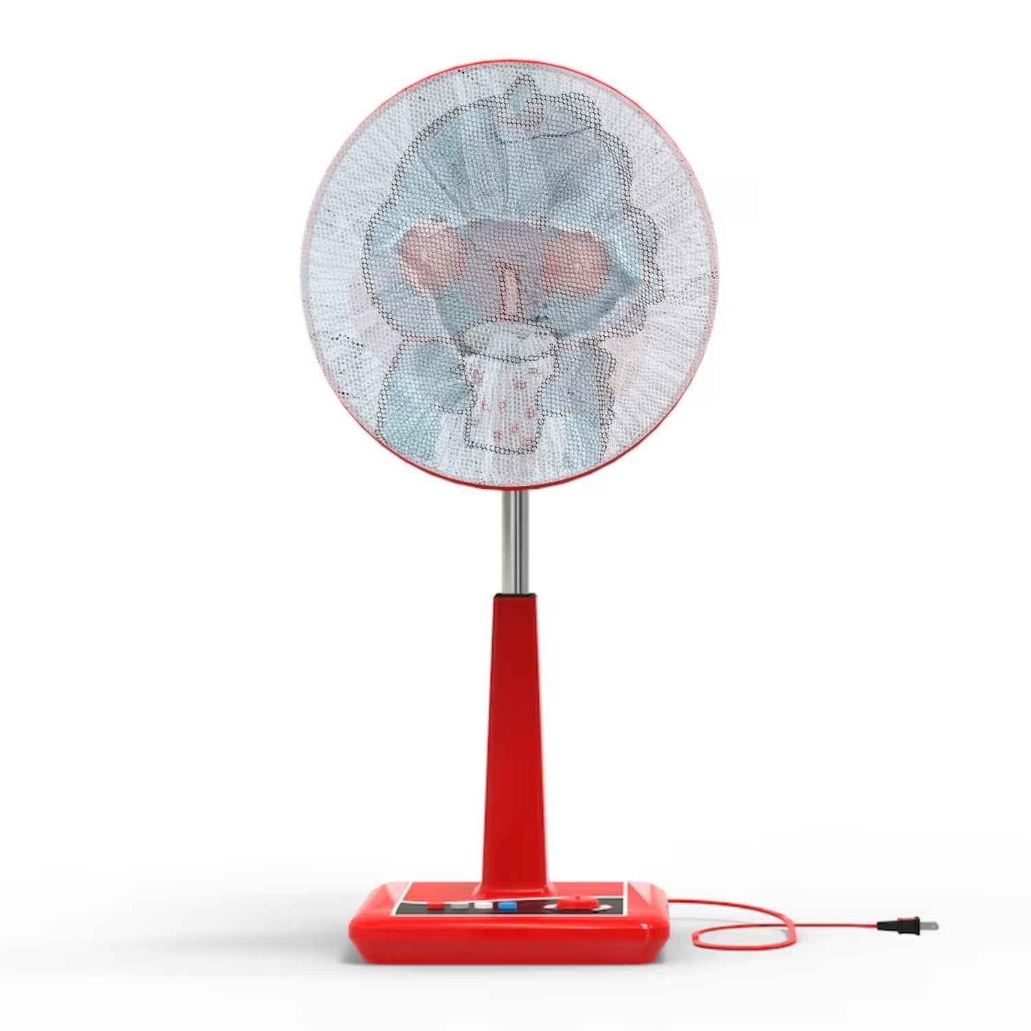 Cute Cartoon Character Fabric Mesh Fan Cover (1 Pc  Mix Design)
