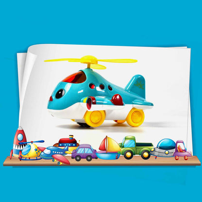 4516 Helicopter Airplane Musical Toy Toddlers With Lights Electronic Moving Cool Aeroplane Baby Development Toys Plane For 6-18 Month Old Gift To Encourage Crawling