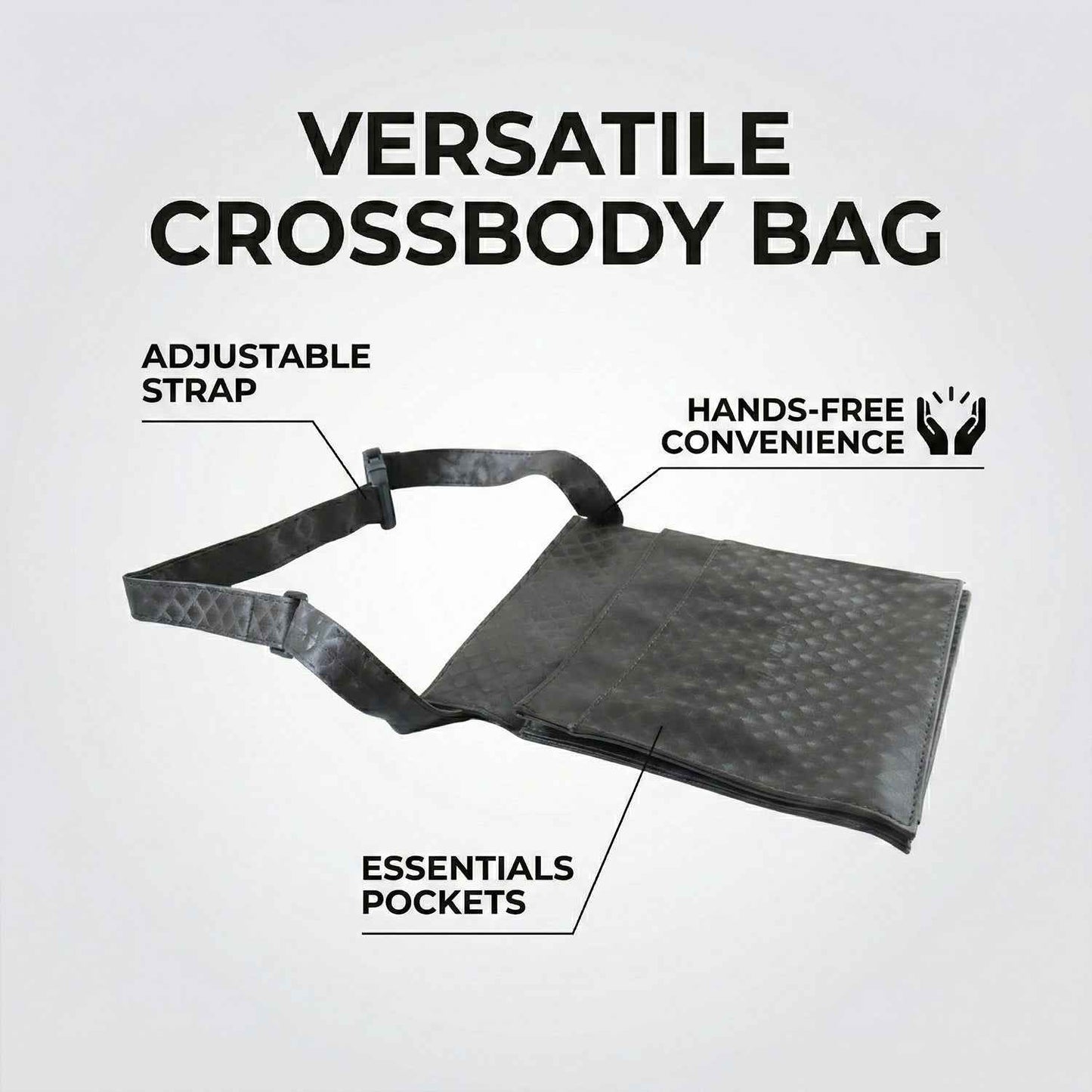 Mens  Womens Quilted Crossbody Sling Bag With Adjustable Strap (1 Pc)