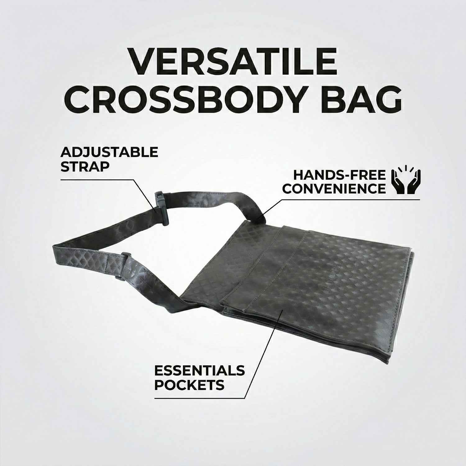 Mens  Womens Quilted Crossbody Sling Bag With Adjustable Strap (1 Pc)