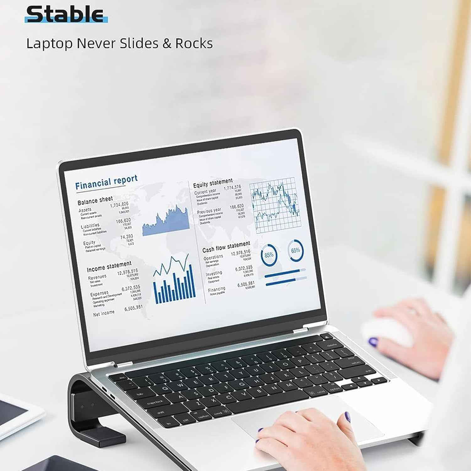 Fixed Metal Laptop Stand For Desk (25  26 Cm)