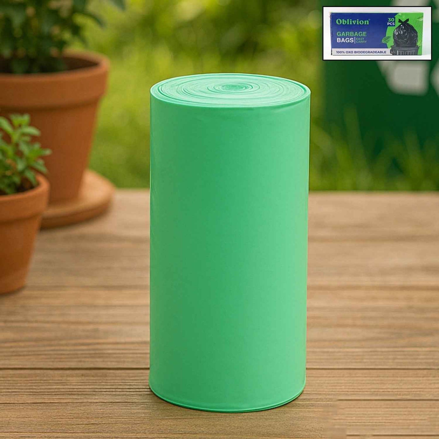 Green Compostable Corn Starch Garbage Bags (17 X 19)