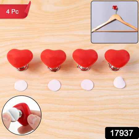 Multipurpose Cabinet Door Handle Drawer Heart-shaped Knob Pulls Toilet Press Button (4 Pc)