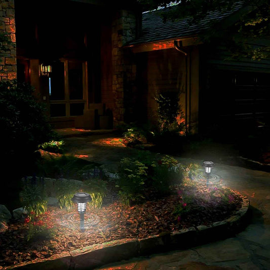 Garden Lighting Uv Led Solar Powered Led Mosquito Trap  Bug Zapper  (2 Pc)