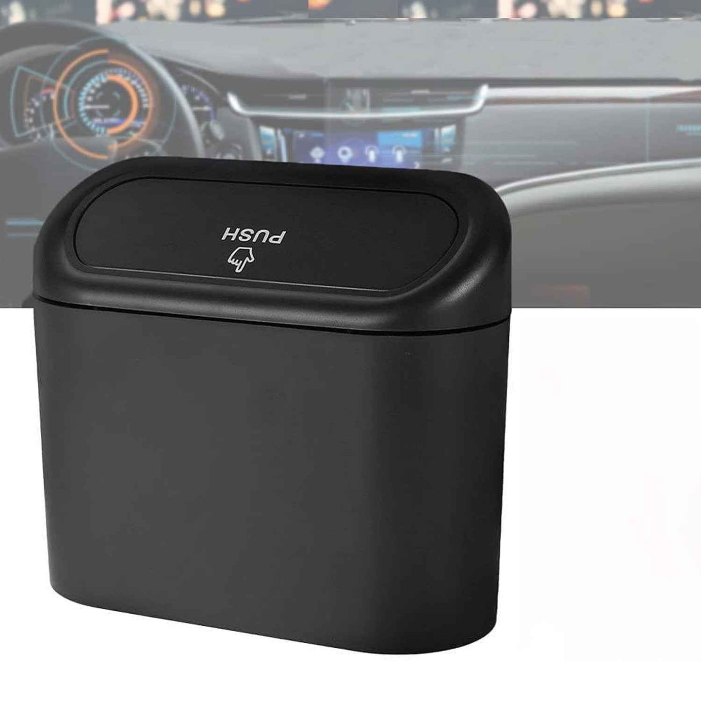 Mini Car Trash Can With Lid Waterproof Car Trash Bin Storage Box (1 Pc)