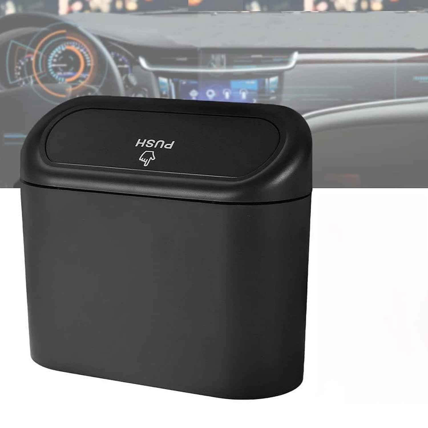 Mini Car Trash Can With Lid Waterproof Car Trash Bin Storage Box (1 Pc)
