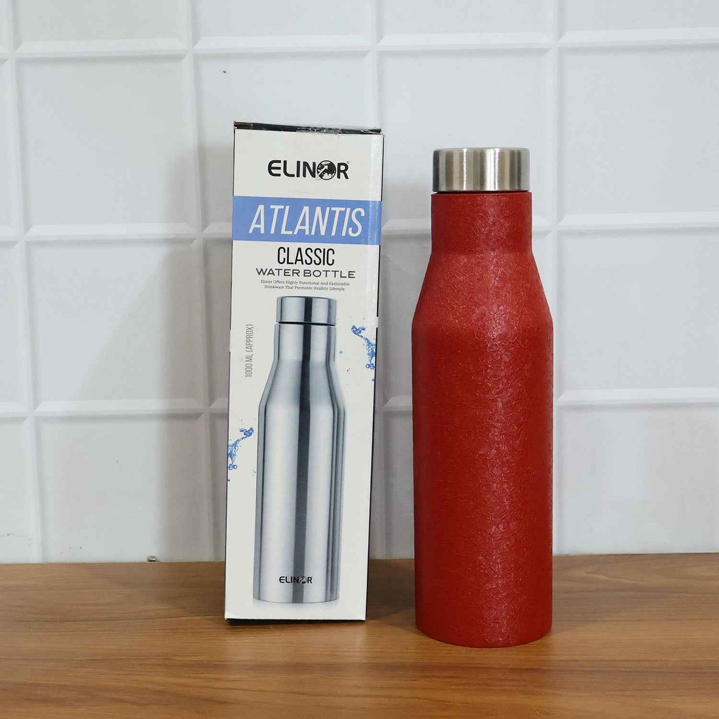 Stainless Steel Water Bottle Red Color (1000 Ml 1 Pc)