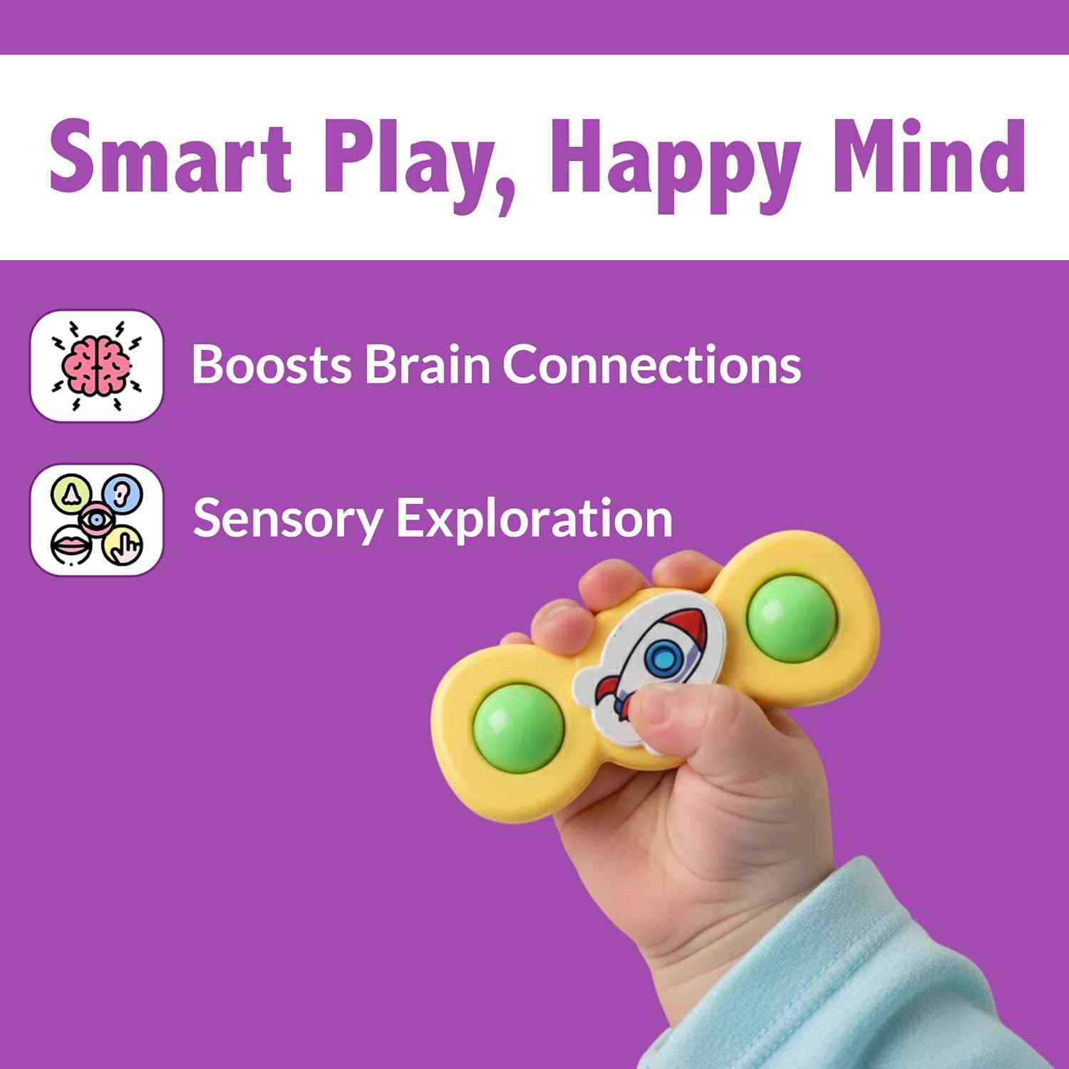Colour Baby Spinner Toy Set  Suction Cup Sensory Spin Toys (3 Pc Set)