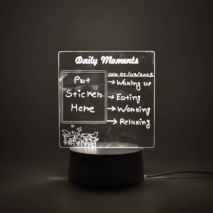 12939 Creative Visualization Lamp 3 Dacrylic Decorative Lamp For Creative Keeps Notes Drawing Table Lamp For Home Decor  Bedroom  Gift  Office Decoration  Erasable Board (Heart-shape  1 Pc)