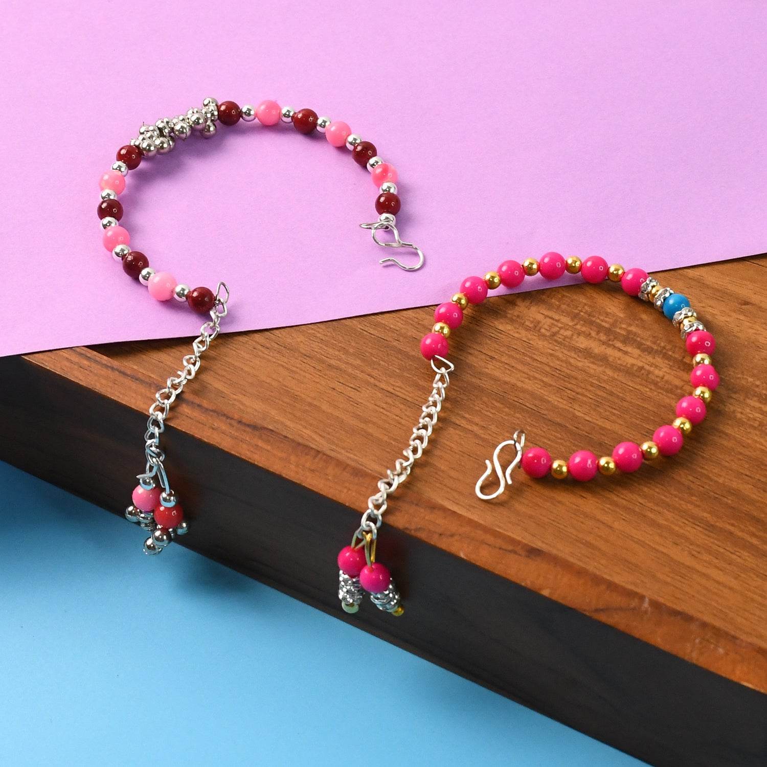 Traditional And Trendy Beaded Bracelet With Adjustable Chain (1 Pc) - Best Deals at BeSh Deals®