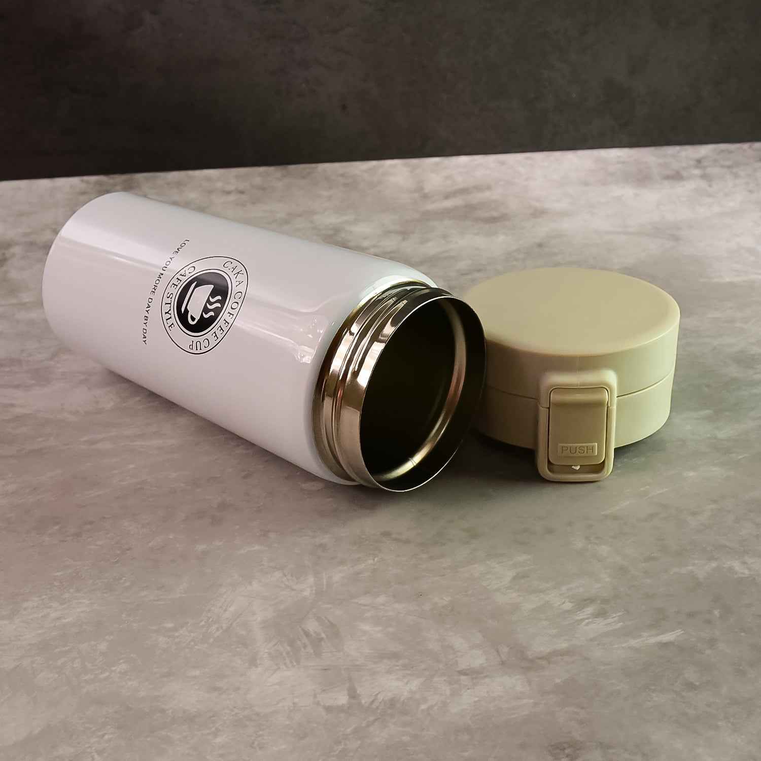 Stainless Steel Vacuum Insulated Coffee Flask With Flip Lock Lid (400ml  1 Pc)