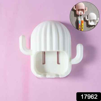 Wall Mounted Cactus-shape Toothbrush Holder (1 Pc)