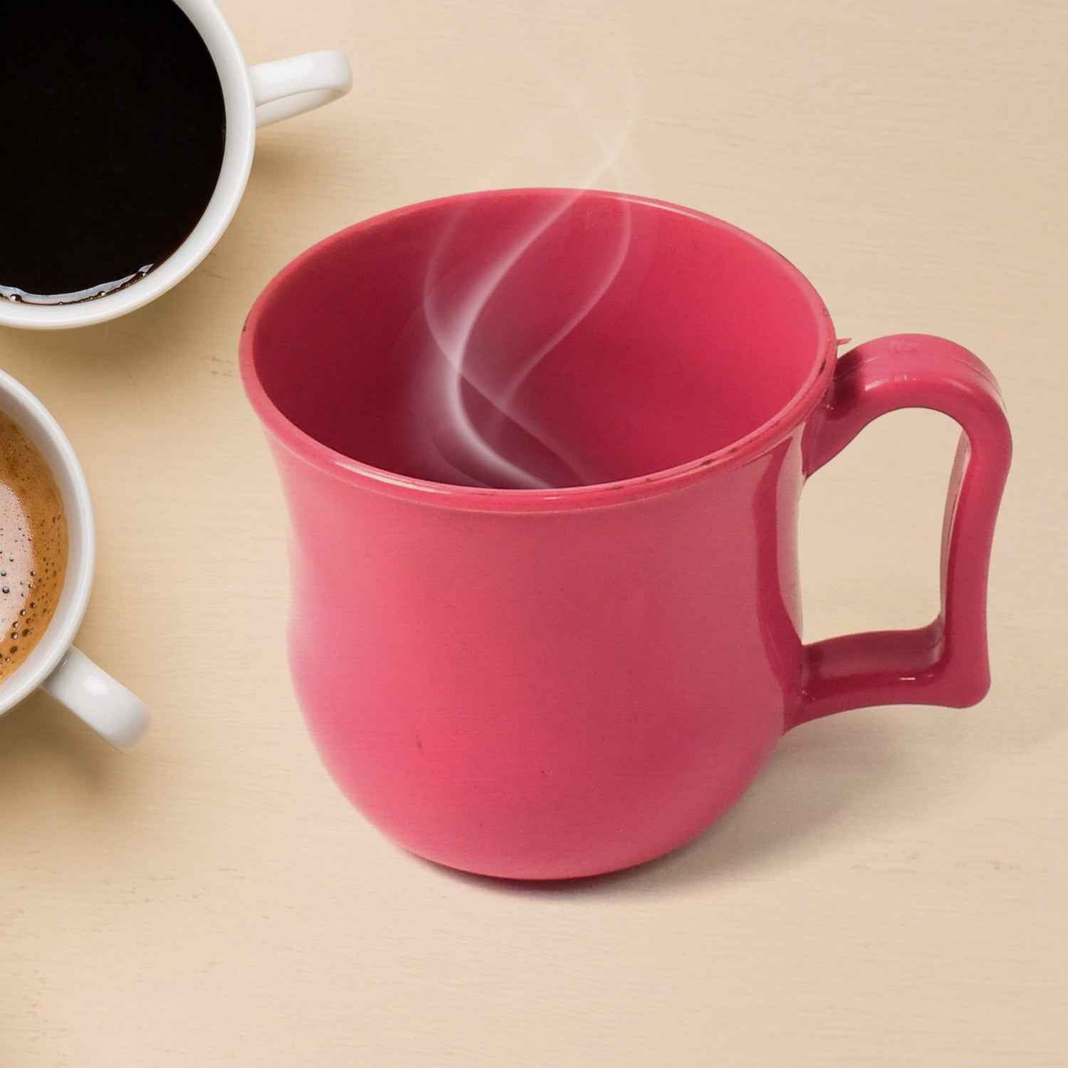 Premium Plastic Coffee  Tea Cups  Mug With Handle (1 Pc  Loose  Mix Color)