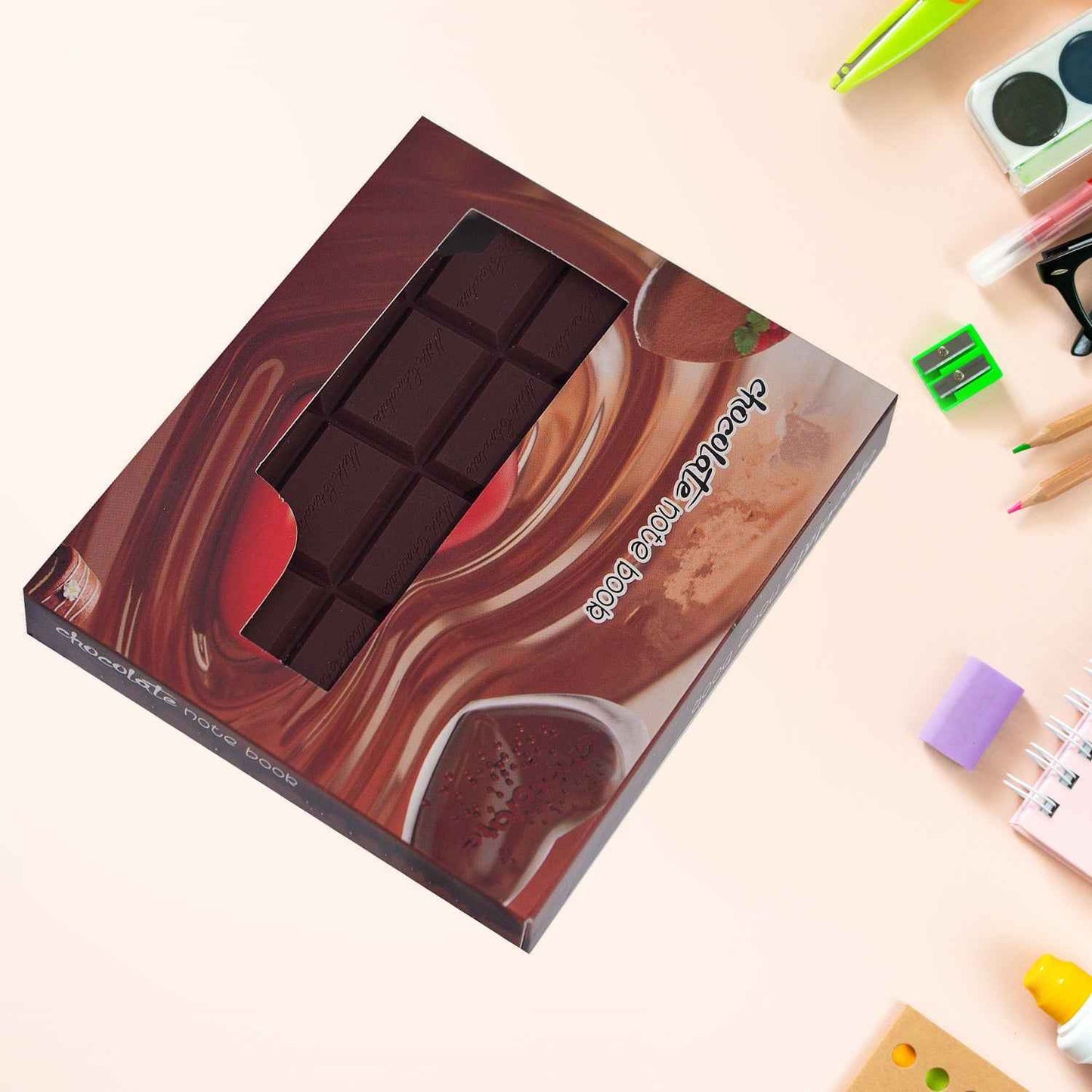 4528 Small Chocolate Scented Diary Memo Notebook In Rectangular Chocolate Bite Shape With Original Chocolate Smell Personal Pocket Diary With Plain Pages For Kids