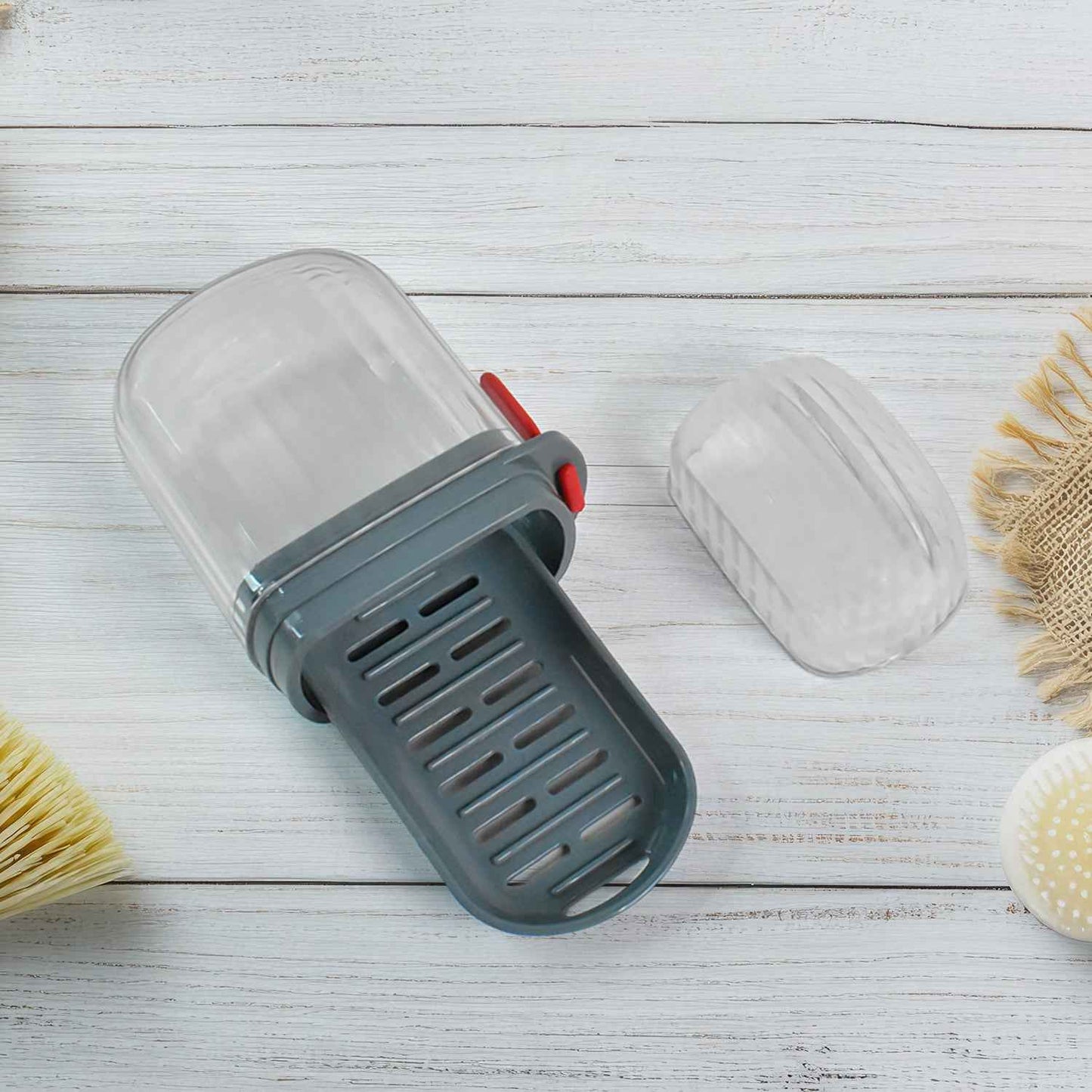 Multipurpose Soap Box Holder With Transparent Dust-proof Lid Sabudani (1 Pc)