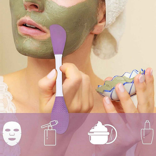 Double Headed Silicone Mask Brush Face Cleansing And Applying Mud Mask Beauty Salon Special Brush Smear Tool Facial Scrub Silicone Wash Scrubber Face Tools (1 Pc) - BeSh Deals