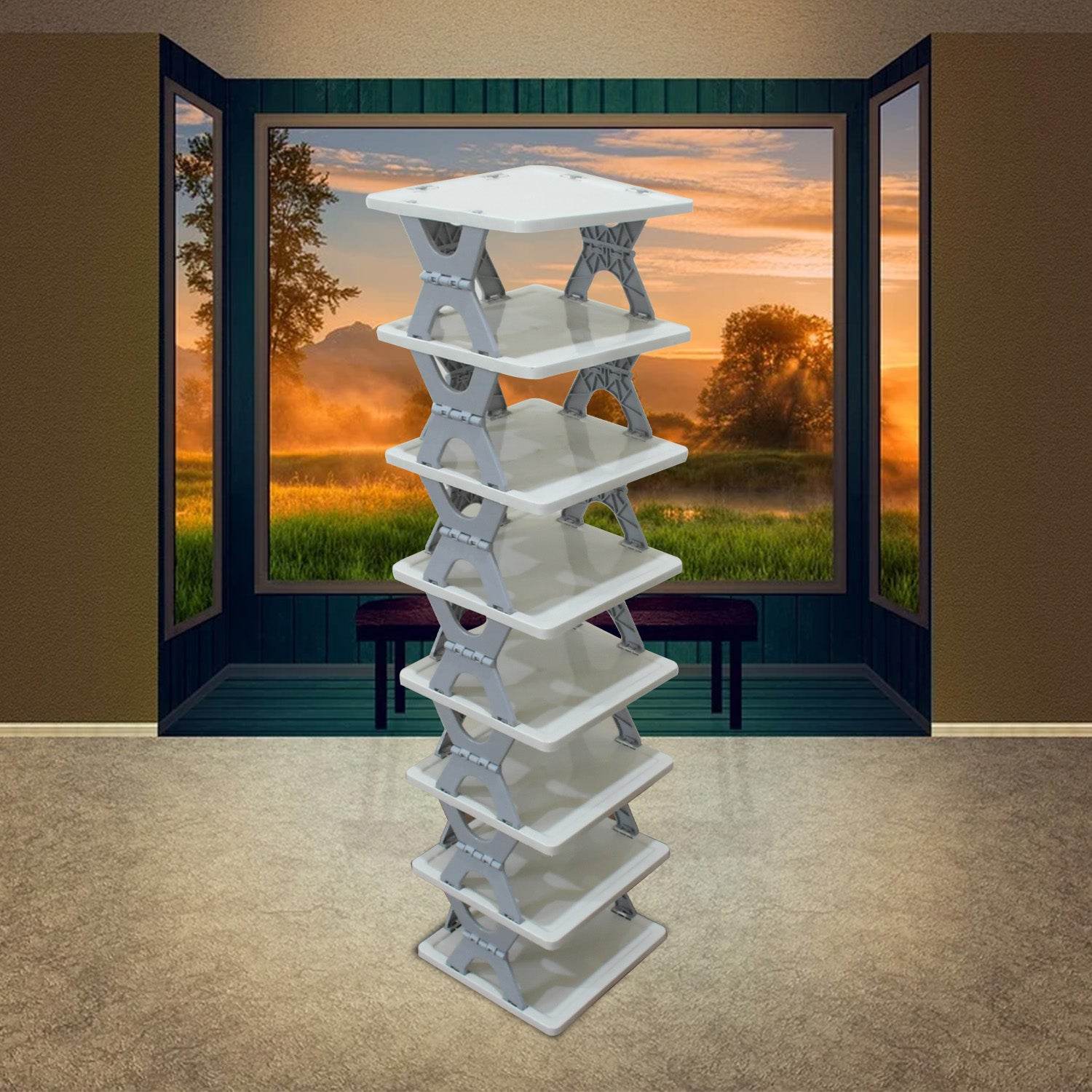 Smart Shoe Rack Shoes Stand Multifunctional Entryway Foldable  Collapsible Door Shoe Rack Free Standing Heavy Duty Plastic Shoe Shelf Storage Organizer Narrow Footwear Home (1 Pc 4 Layer 6 Layer 8 Layer) - Best Deals at BeSh Deals®