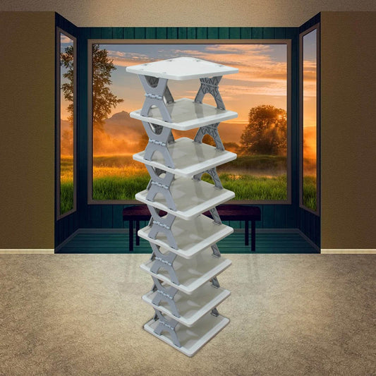 Smart Shoe Rack Shoes Stand Multifunctional Entryway Foldable  Collapsible Door Shoe Rack Free Standing Heavy Duty Plastic Shoe Shelf Storage Organizer Narrow Footwear Home (1 Pc 4 Layer 6 Layer 8 Layer) - Best Deals at BeSh Deals®