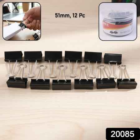 51 Mm Large Binder Clips (12 Pc Set)