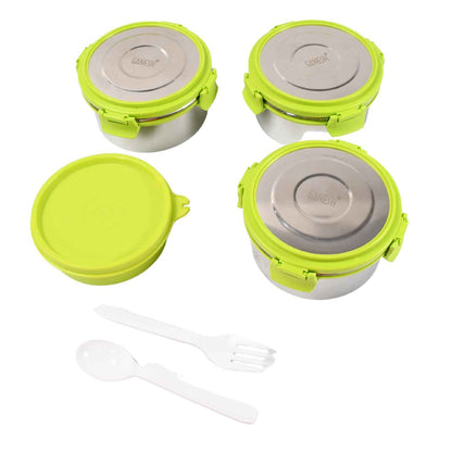 Stainless Steel Tiffin Lunch Box Container  Dabba With 4 Side Clip Lock Lid For Office  School Use Food Grade  Air Tight  Easy To Carry  Leak Proof