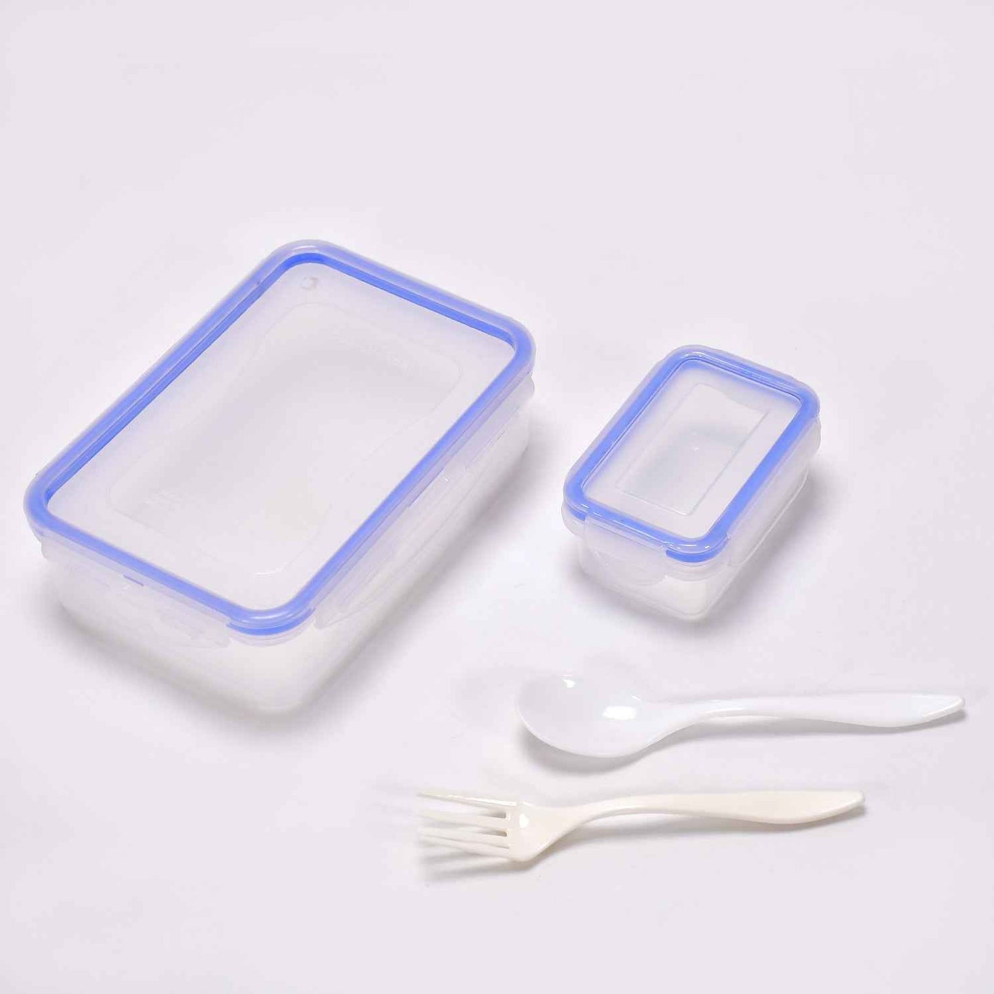 7070 Multipurpose Air Tight 4 Side Lock Food Grade Lunch Box With Small Square Container