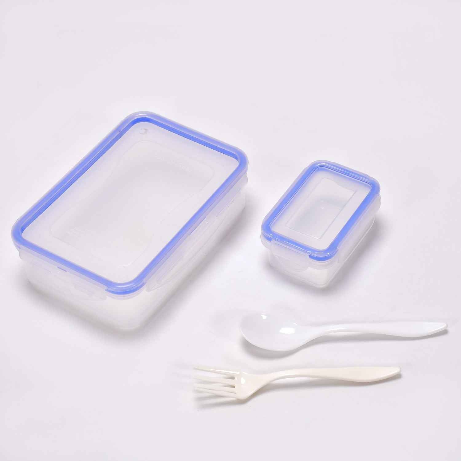 7070 Multipurpose Air Tight 4 Side Lock Food Grade Lunch Box With Small Square Container