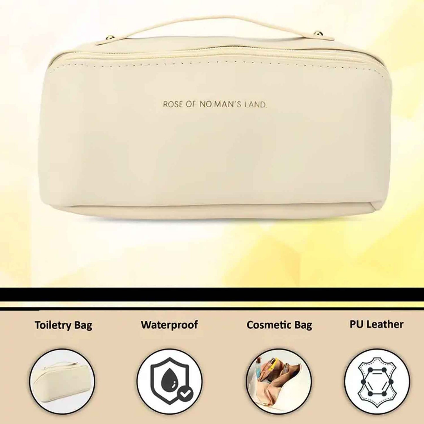 Premium Travel Makeup  Toiletry Organizer Pouch With Zipper  Handle(1 Pc)